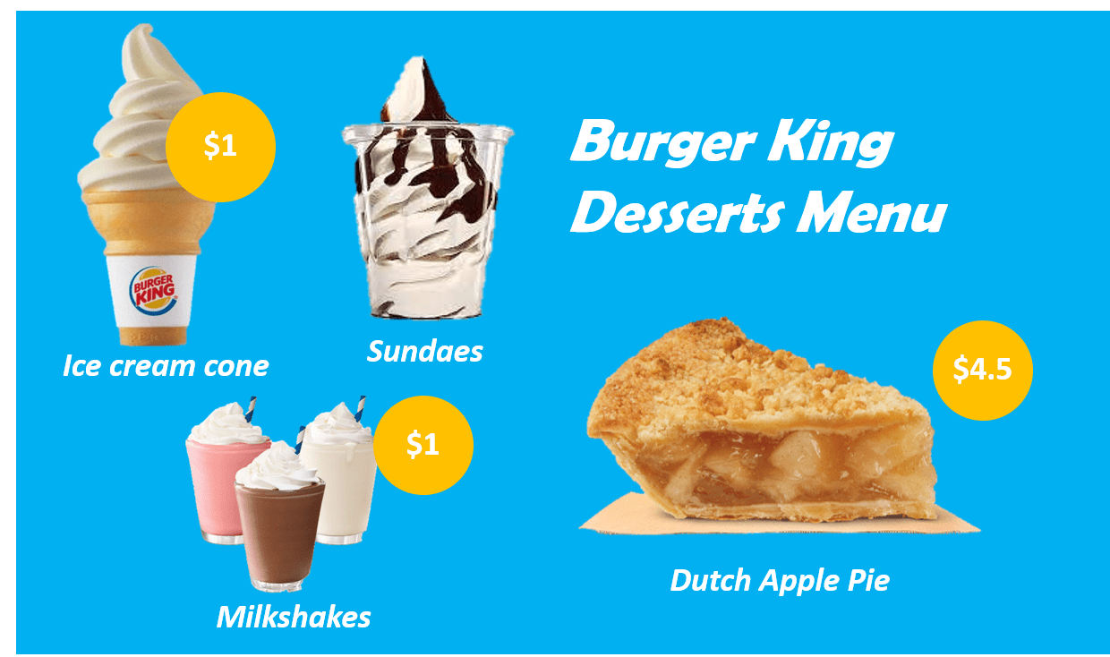 Burger King Desserts Menu With Price BK MENU