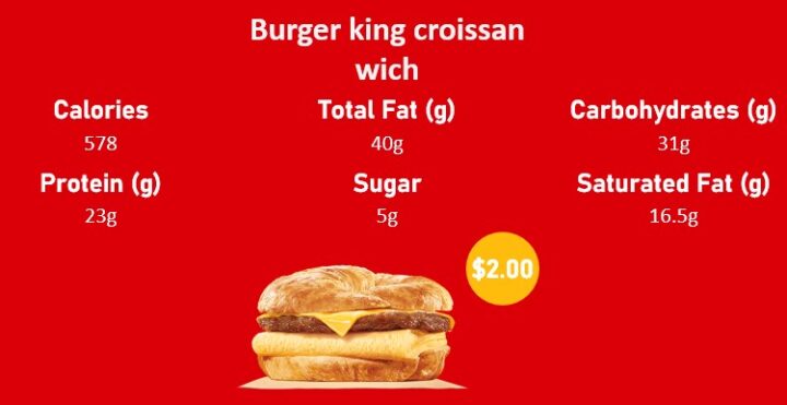Burger King Croissan Wich, Burger king croissan wich sausage egg & cheese, Burger king croissan wich radio commercial, Burger king croissan wich nutrition, 